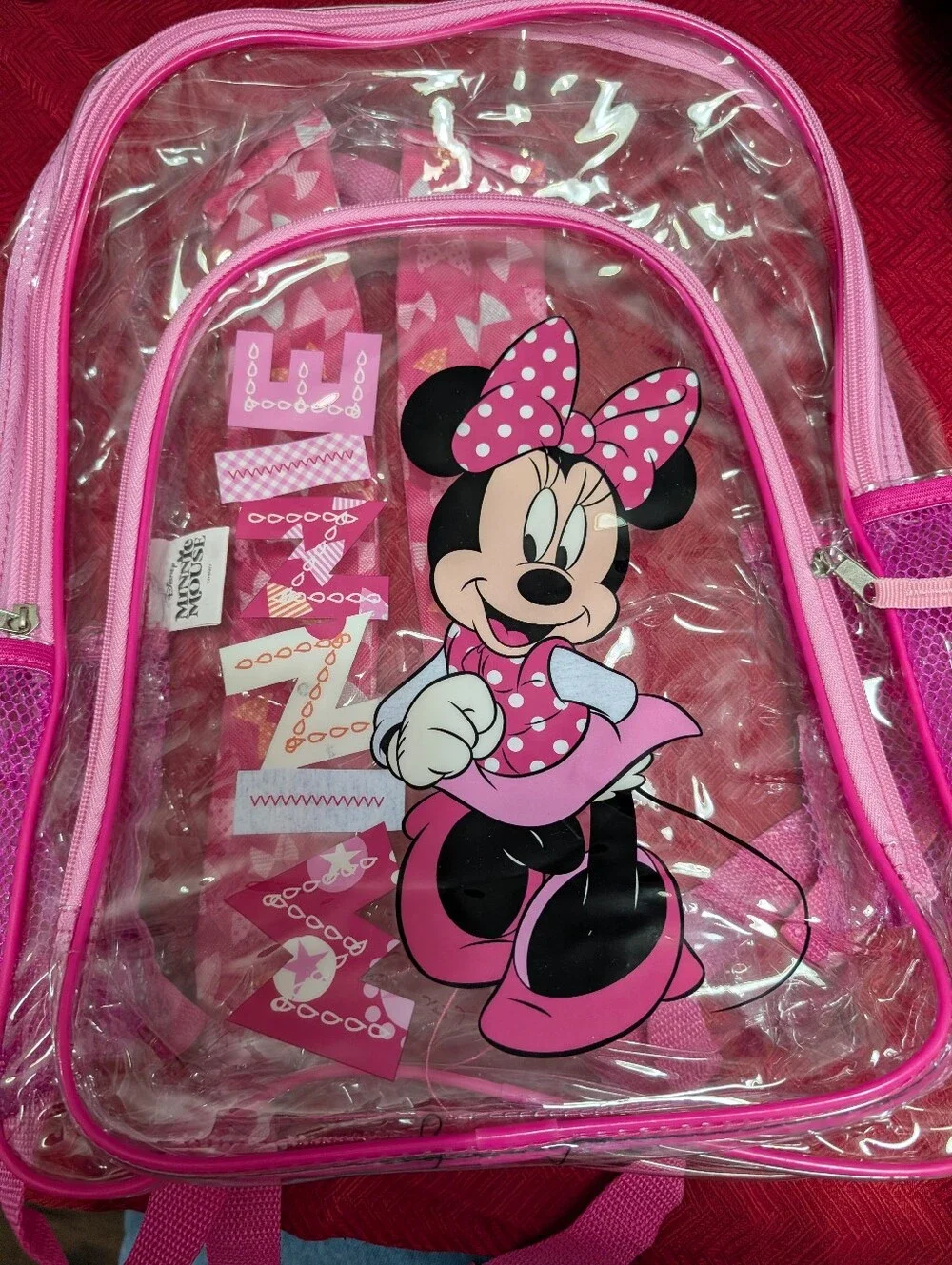 Minnie Mouse Clear Pink Kids Backpack